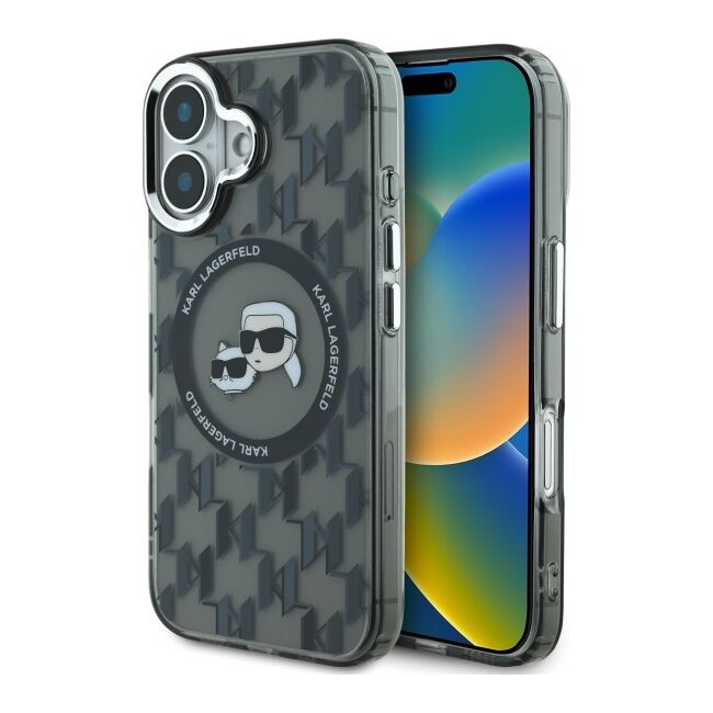 Husa pentru  iPhone 16 Karl Lagerfeld - IML MagSafe - gri inchis