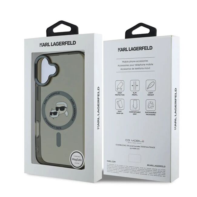 Husa pentru  iPhone 16 Karl Lagerfeld - IML MagSafe - gri