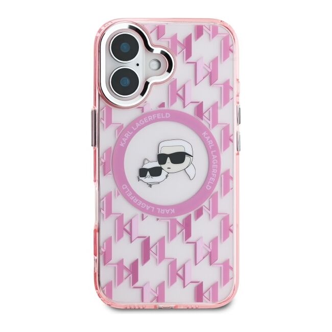 Husa pentru  iPhone 16 Karl Lagerfeld - IML MagSafe - roz