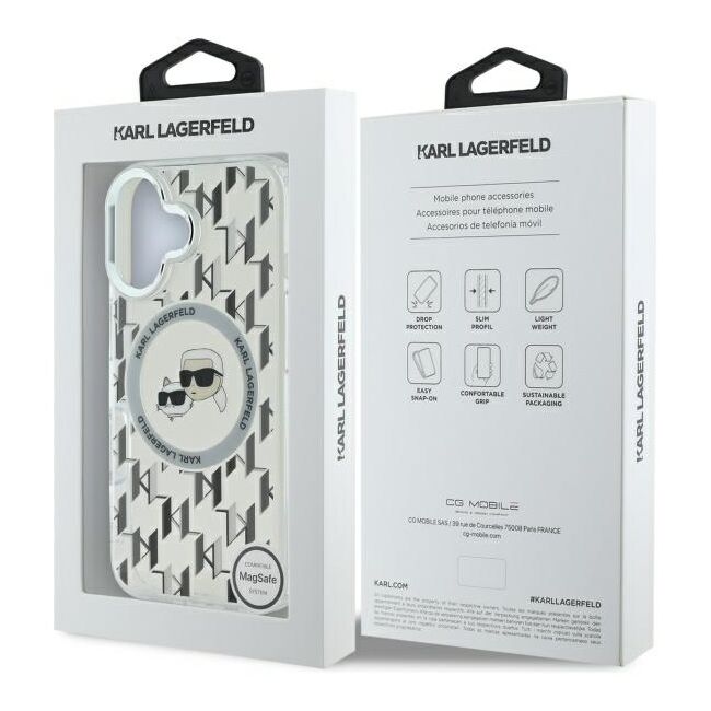 Husa pentru  iPhone 16 Karl Lagerfeld - IML MagSafe - transparent