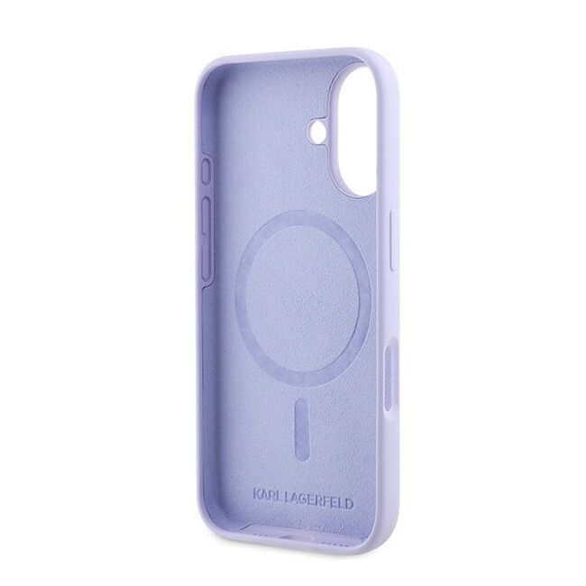 Husa pentru  iPhone 16 Karl Lagerfeld - Silicone MagSafe - mov