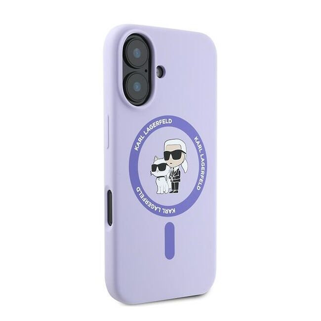 Husa pentru  iPhone 16 Karl Lagerfeld - Silicone MagSafe - mov