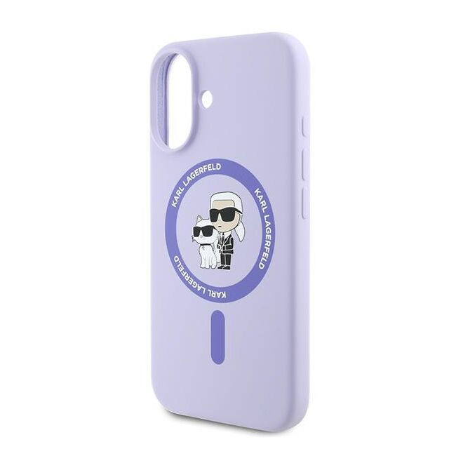 Husa pentru  iPhone 16 Karl Lagerfeld - Silicone MagSafe - mov