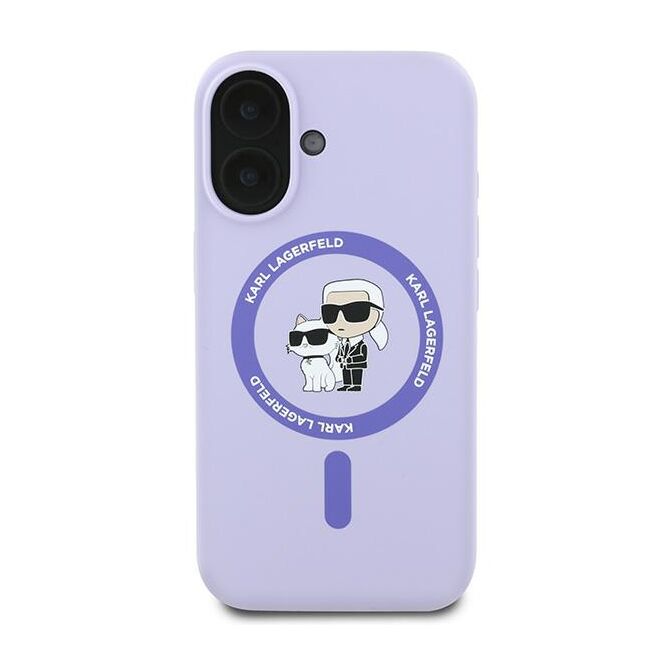 Husa pentru  iPhone 16 Karl Lagerfeld - Silicone MagSafe - mov