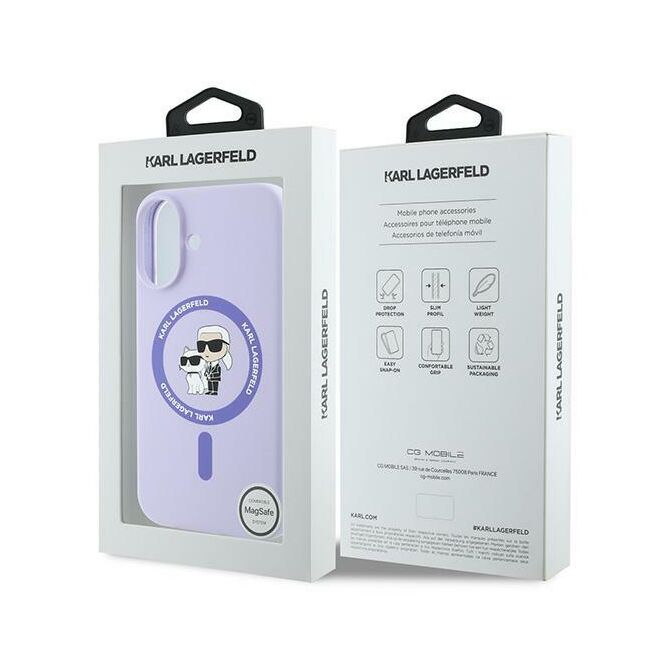 Husa pentru  iPhone 16 Karl Lagerfeld - Silicone MagSafe - mov