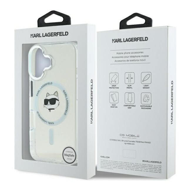 Husa pentru  iPhone 16 Plus Karl Lagerfeld - IML MagSafe - alb arctic