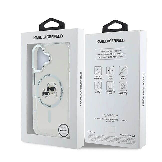 Husa pentru  iPhone 16 Plus Karl Lagerfeld - IML MagSafe - alb optic