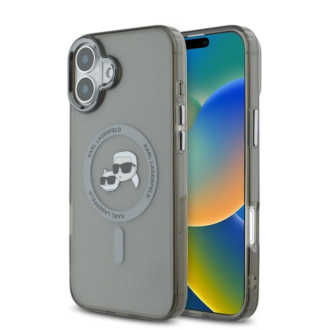 Husa pentru  iPhone 16 Plus Karl Lagerfeld - IML MagSafe - gri deschis