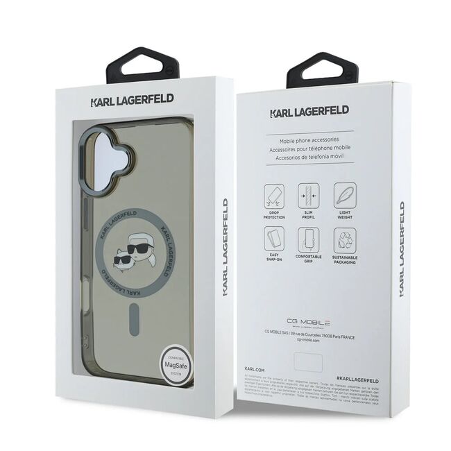 Husa pentru  iPhone 16 Plus Karl Lagerfeld - IML MagSafe - gri deschis