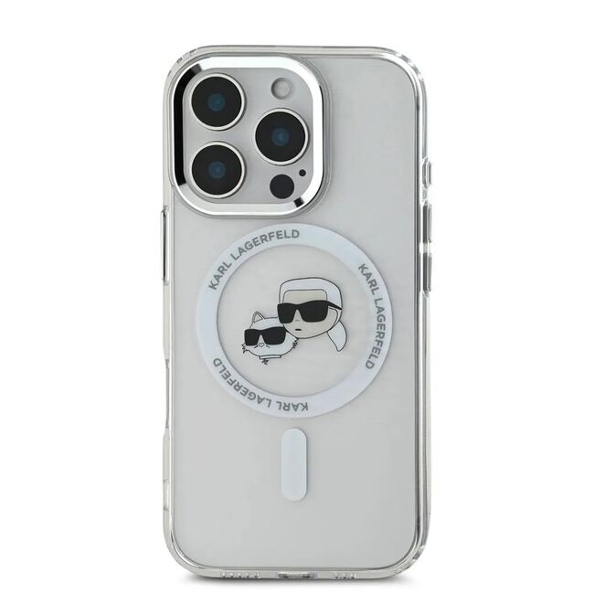 Husa pentru  iPhone 16 Pro Karl Lagerfeld - IML MagSafe - alb arctic