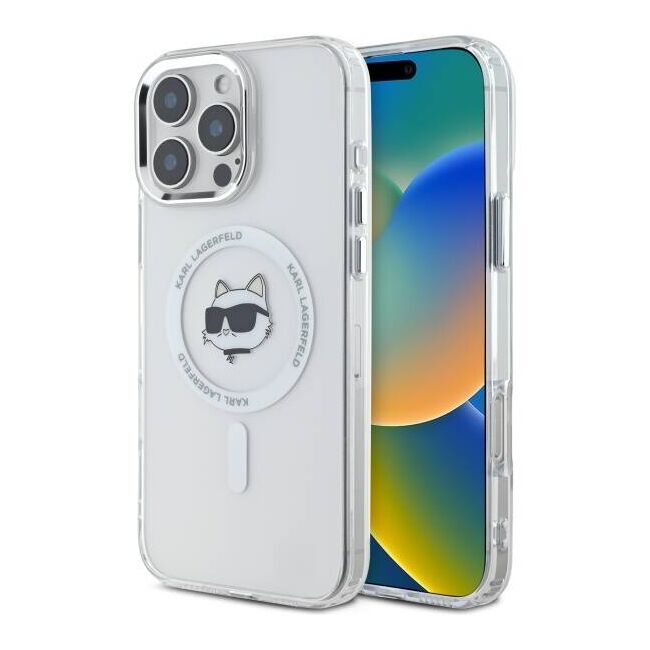 Husa pentru  iPhone 16 Pro Karl Lagerfeld - IML MagSafe - alb optic