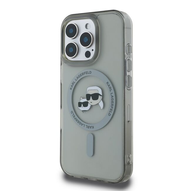 Husa pentru  iPhone 16 Pro Karl Lagerfeld - IML MagSafe - gri