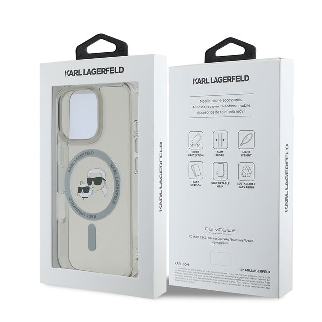 Husa pentru  iPhone 16 Pro Karl Lagerfeld - IML MagSafe - gri
