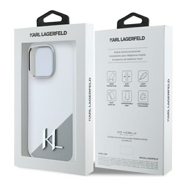 Husa pentru  iPhone 16 Pro Karl Lagerfeld - Silicone MagSafe - alb