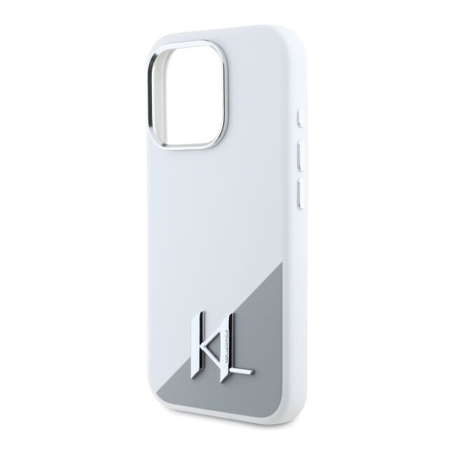 Husa pentru  iPhone 16 Pro Karl Lagerfeld - Silicone MagSafe - alb