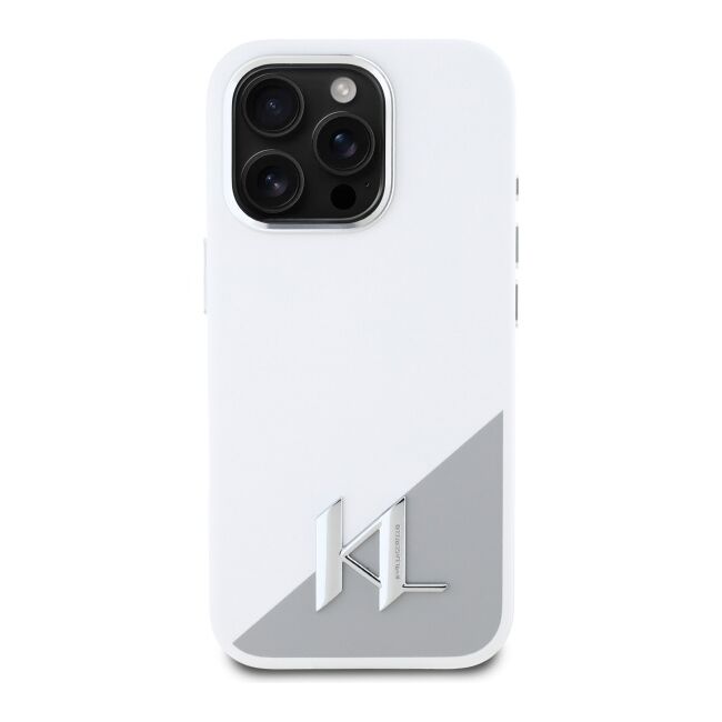 Husa pentru  iPhone 16 Pro Karl Lagerfeld - Silicone MagSafe - alb