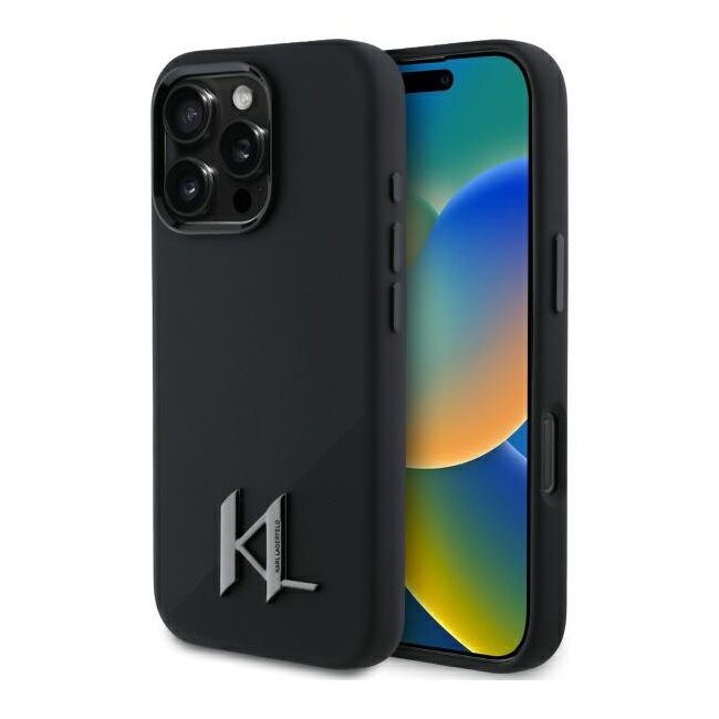 Husa pentru  iPhone 16 Pro Karl Lagerfeld - Silicone MagSafe - negru