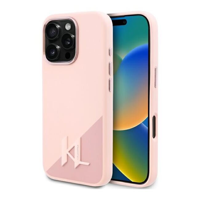 Husa pentru  iPhone 16 Pro Karl Lagerfeld - Silicone MagSafe - roz