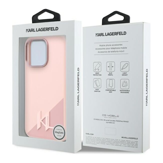 Husa pentru  iPhone 16 Pro Karl Lagerfeld - Silicone MagSafe - roz