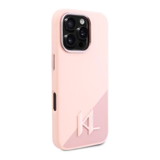 Husa pentru  iPhone 16 Pro Karl Lagerfeld - Silicone MagSafe - roz