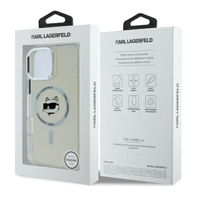 Husa pentru  iPhone 16 Pro Max Karl Lagerfeld - IML MagSafe - alb mat