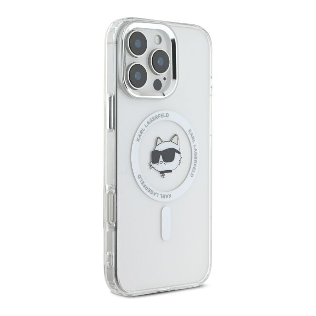 Husa pentru  iPhone 16 Pro Max Karl Lagerfeld - IML MagSafe - alb mat