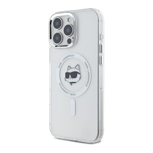 Husa pentru  iPhone 16 Pro Max Karl Lagerfeld - IML MagSafe - alb mat