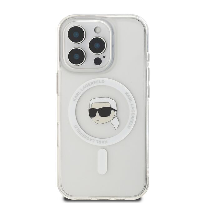 Husa pentru  iPhone 16 Pro Max Karl Lagerfeld - IML MagSafe - alb