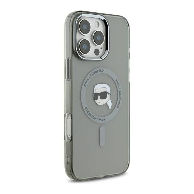 Husa pentru  iPhone 16 Pro Max Karl Lagerfeld - IML MagSafe - gri deschis