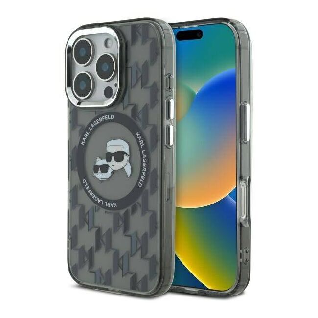 Husa pentru  iPhone 16 Pro Max Karl Lagerfeld - IML MagSafe - gri inchis