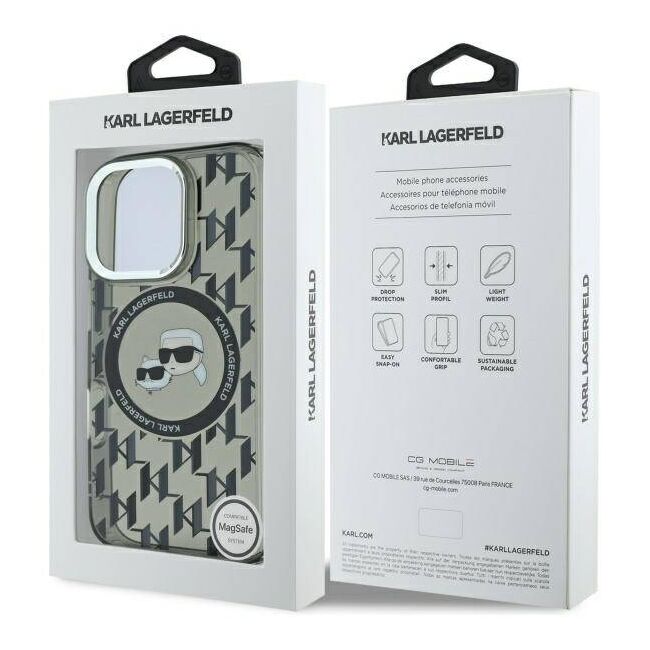 Husa pentru  iPhone 16 Pro Max Karl Lagerfeld - IML MagSafe - gri inchis