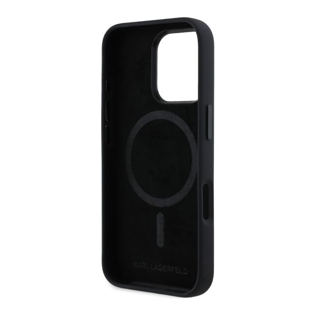 Husa pentru  iPhone 16 Pro Max Karl Lagerfeld - Silicone MagSafe - negru