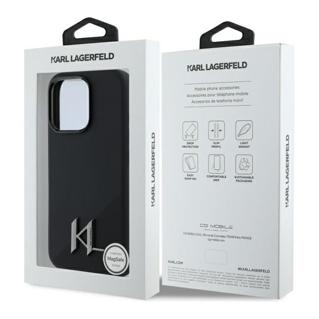 Husa pentru  iPhone 16 Pro Max Karl Lagerfeld - Silicone MagSafe - negru