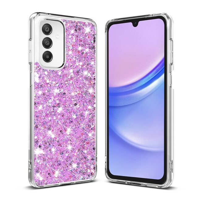 Husa pentru  Samsung Galaxy A16 cu sclipici Liquid Crystal Glitter, magenta