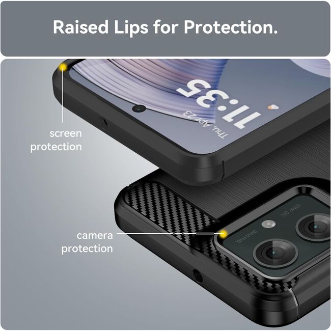 Husa pentru Motorola Moto G55 Carbon Liquid Silicone, negru