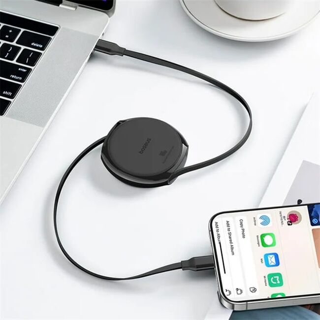 Cablu Baseus - Data Cable Pathfinder Series USB Tip C - USB Tip C 100W, retractabil, 1m -  negru