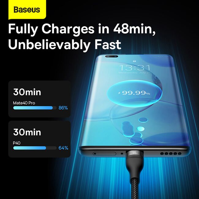 Cablu de date si incarcare 3 in 1 Baseus - Data Cable Flash Series 2 USB 3.0 la USB Type-C, Lightning, Micro-USB Fast Charging 66W, 1.2 m - negru