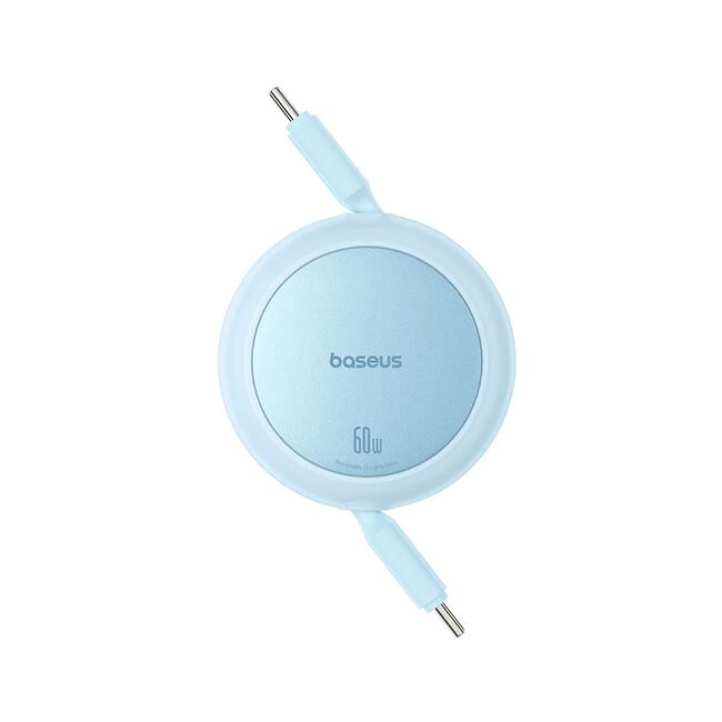 Cablu de date si incarcare Baseus - Data Cable Free2Pull Mini USB Type-C la USB Type-C, Fast Charging 60W, retractabil, 1m - albastru
