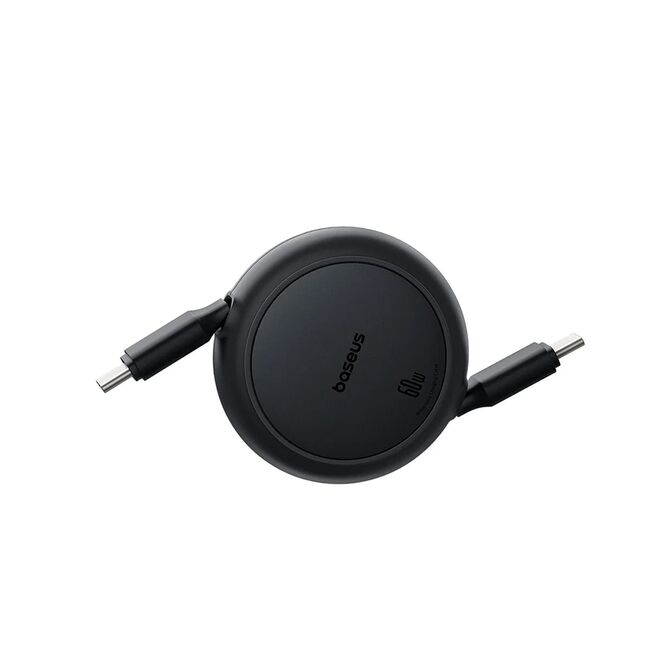 Cablu de date si incarcare Baseus - Data Cable Free2Pull Mini USB Type-C la USB Type-C, Fast Charging 60W, retractabil, 1m - negru