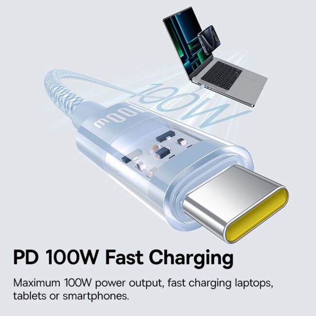 Cablu de date si incarcare Baseus - Data Cable Gem USB Type-C la USB Type-C, Super Fast Charging 100W, 2m - albastru