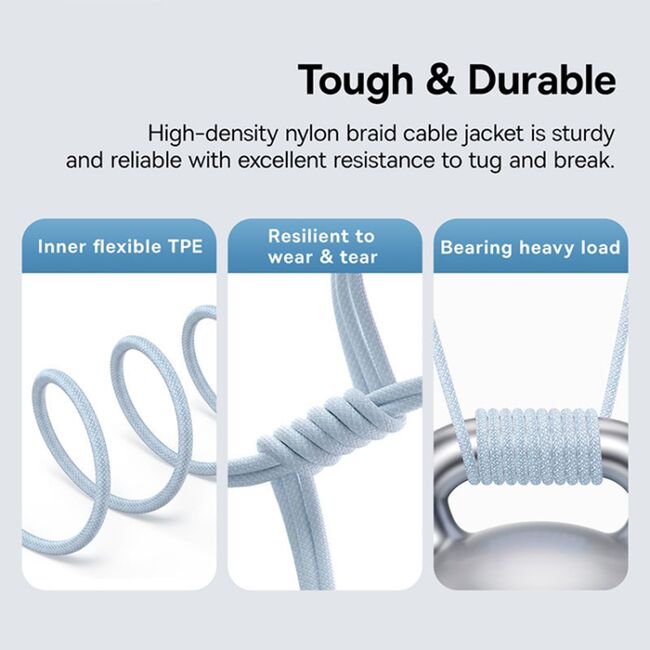 Cablu de date si incarcare Baseus - Data Cable Gem USB Type-C la USB Type-C, Super Fast Charging 100W, 2m - albastru