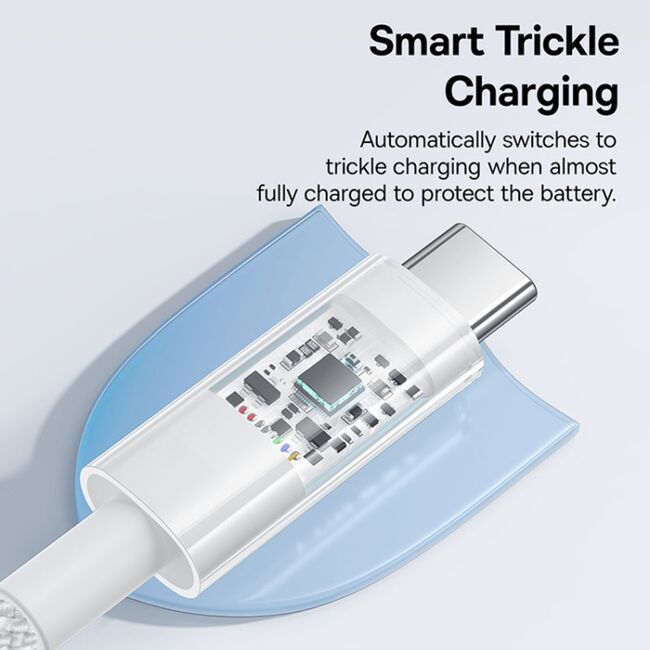 Cablu de date si incarcare Baseus - Data Cable Gem USB la USB Type-C, Super Fast Charging 100W, 1m - alb