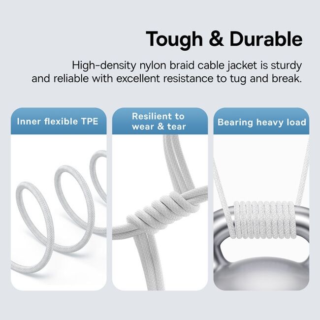 Cablu de date si incarcare Baseus - Data Cable Gem USB la USB Type-C, Super Fast Charging 100W, 2m - alb