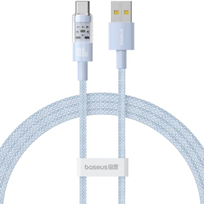 Cablu de date si incarcare Baseus - Data Cable Gem USB la USB Type-C, Super Fast Charging 100W, 2m - albastru