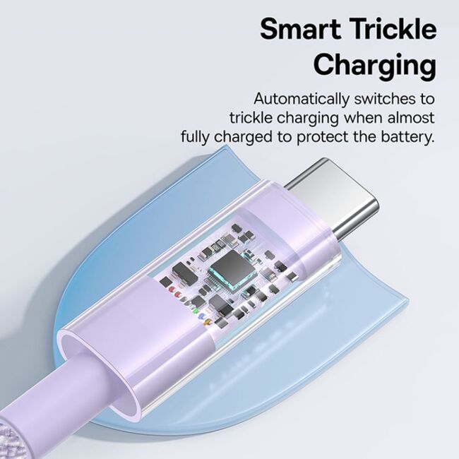 Cablu de date si incarcare Baseus - Data Cable Gem USB la USB Type-C, Super Fast Charging 100W, 2m - mov