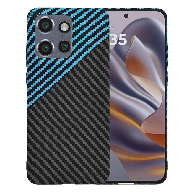 Husa pentru  Motorola Edge 50 Neo CarbonFiber UltraSlim, Lightweight, albastru