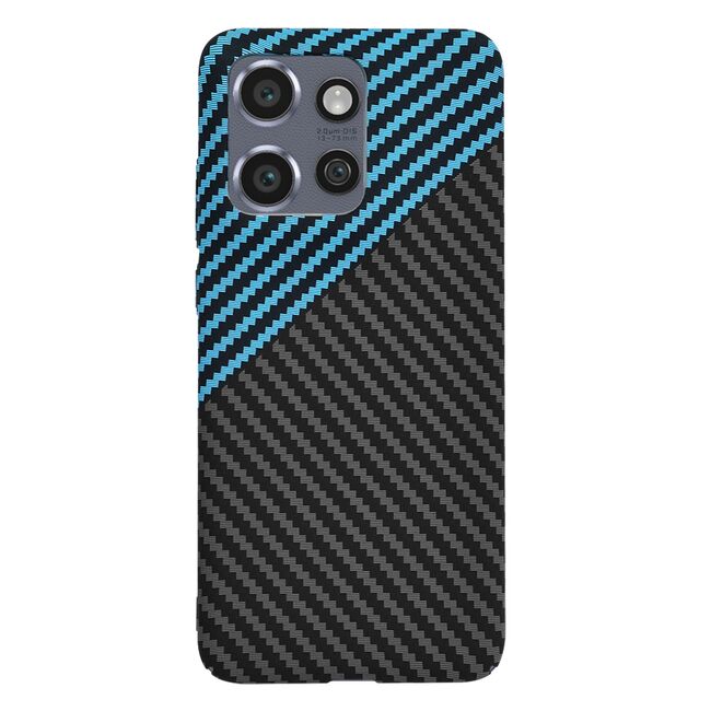 Husa pentru  Motorola Edge 50 Neo CarbonFiber UltraSlim, Lightweight, albastru