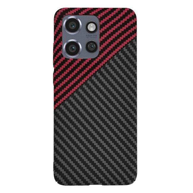 Husa pentru  Motorola Edge 50 Neo CarbonFiber UltraSlim, Lightweight, rosu