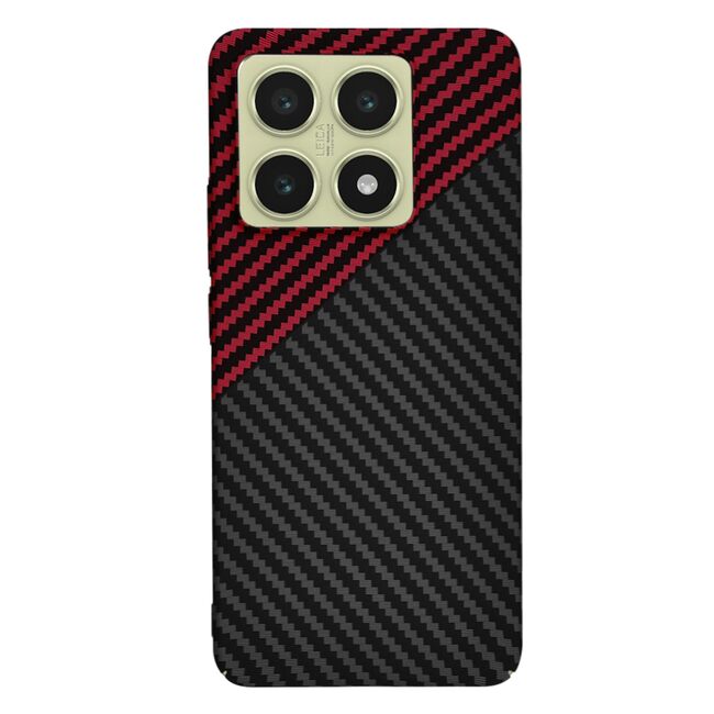 Husa pentru  Xiaomi 14T CarbonFiber UltraSlim, Lightweight, rosu inchis