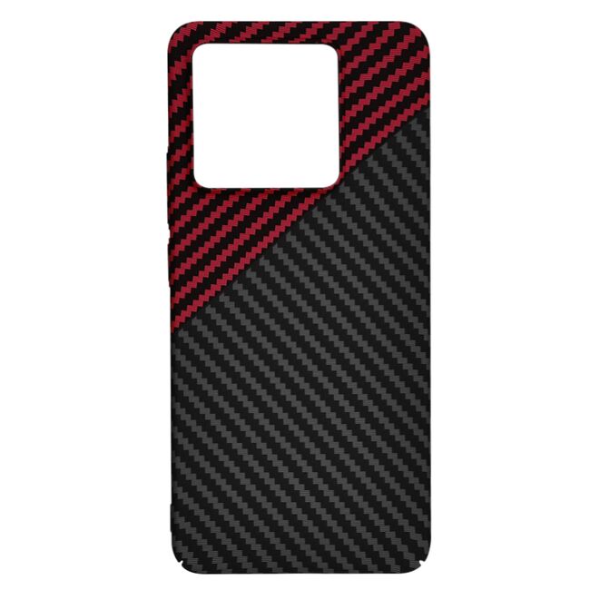 Husa pentru  Xiaomi 14T CarbonFiber UltraSlim, Lightweight, rosu inchis